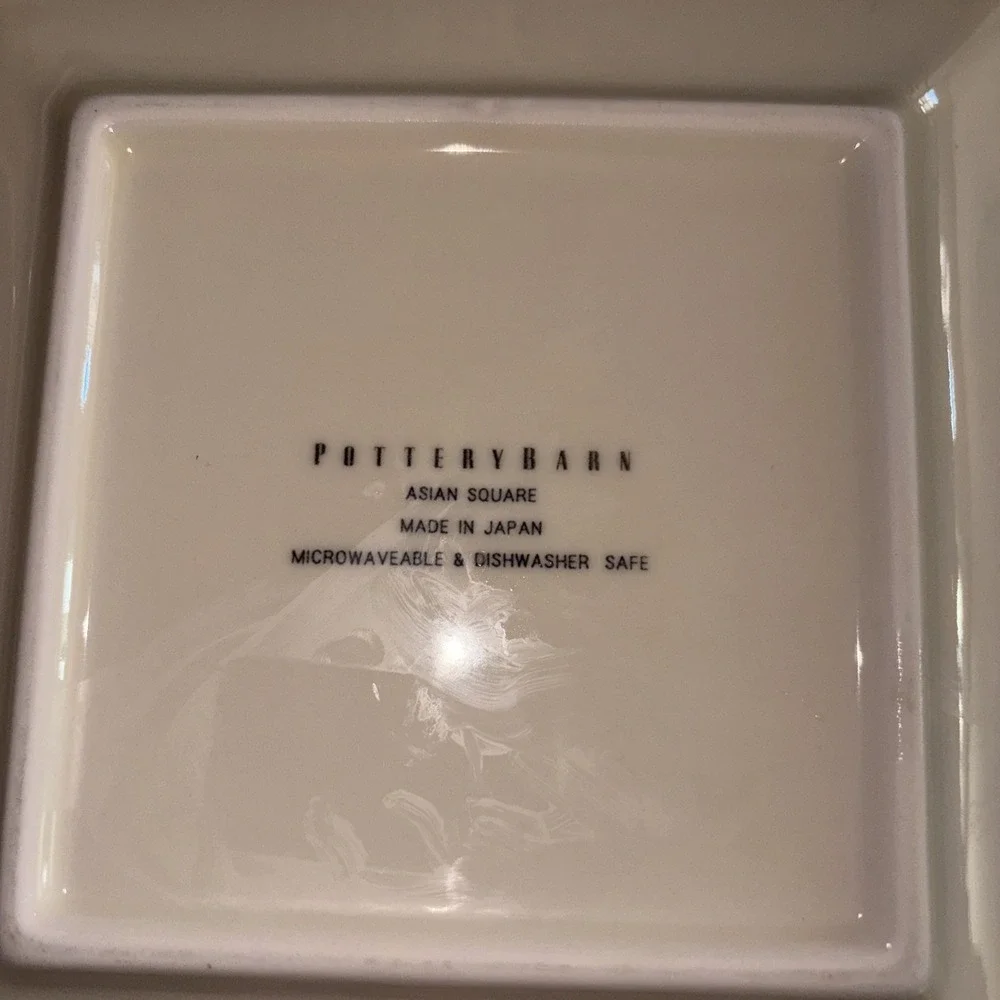 Pottery Barn Cherry Blossom Set Of 3 Square Plates‎ Ceramic 8
